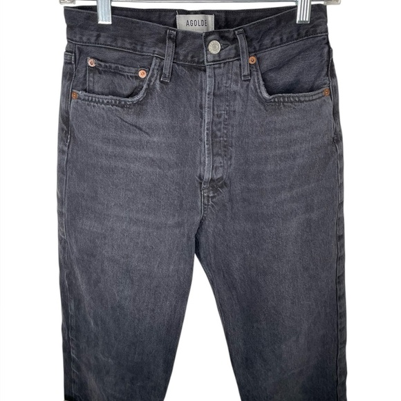 AGOLDE 90's Mid Rise Loose Fit Jeans in Photogram Size 24 Black Wash - Picture 6 of 12